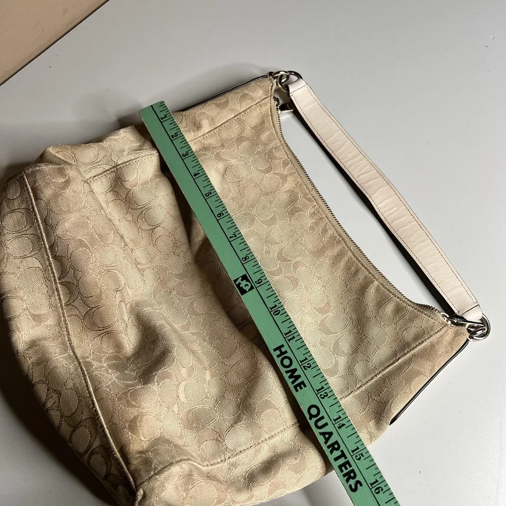 Coach Celeste Convertible Hobo Bag Signature Canvas Khaki Chalk F58327